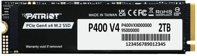 Disco Duro Patriot P400 V4 2 TB SSD M.2 NVMe PCIe 4.0 hasta 5200 MB/s