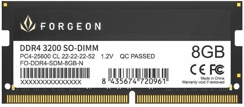 Forgeon Cyclone PLUS SODIMM DDR4 3200 MHz 8GB CL22 Negra