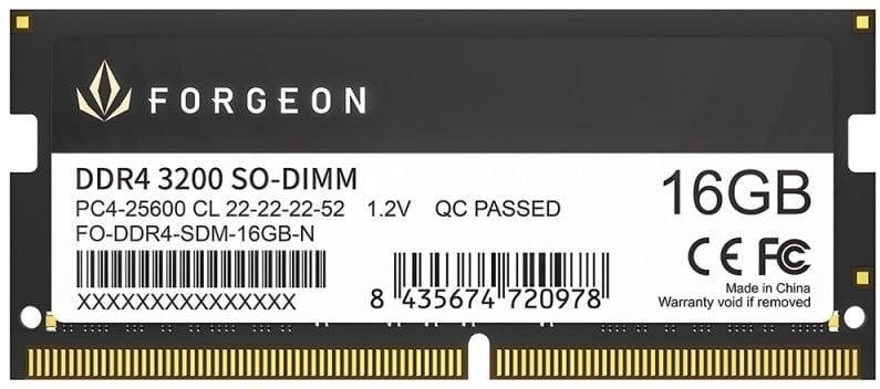 Forgeon Cyclone PLUS SODIMM DDR4 3200 MHz 16GB CL22 Negra