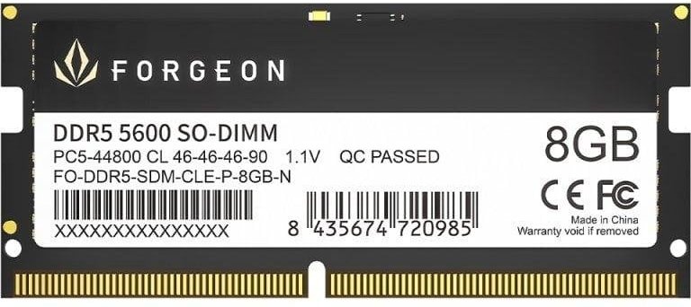 Forgeon Cyclone PRO SODIMM DDR5 5600 MHz 8GB CL46 Negra