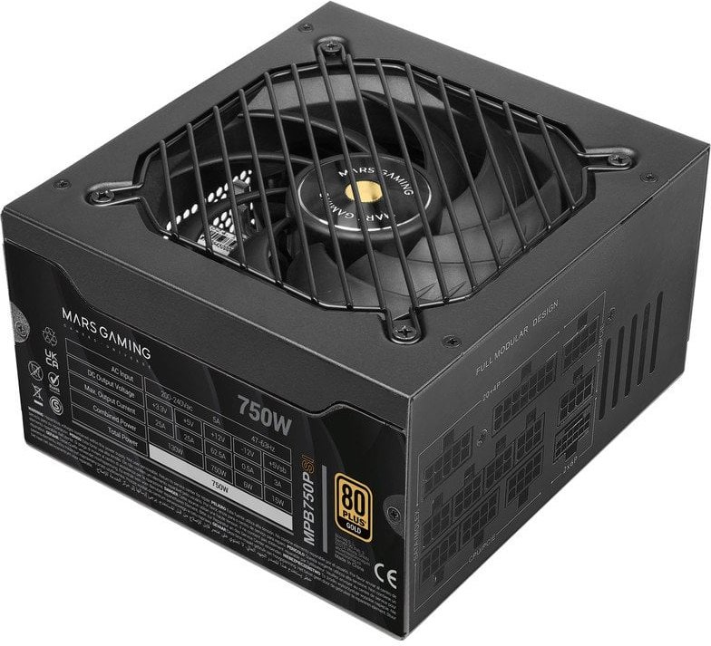 Mars Gaming MPB750PSI Fuente Alimentación 750W ATX 3.1 PCIe 5.1 80 Plus Gold Negro