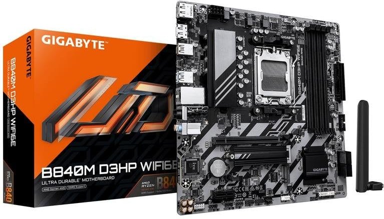 Placa Base Gigabyte B840M D3HP WIFI6E AMD B840 Socket AM5 DDR5 Micro ATX WiFi 6E RGB