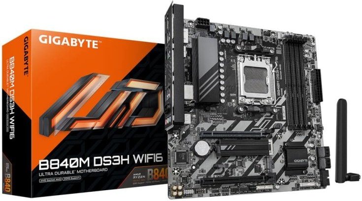Placa Base Gigabyte B840M DS3H AMD B840 Socket AM5 DDR5 Micro ATX WiFi 6 2.5GbE M.2 RAID