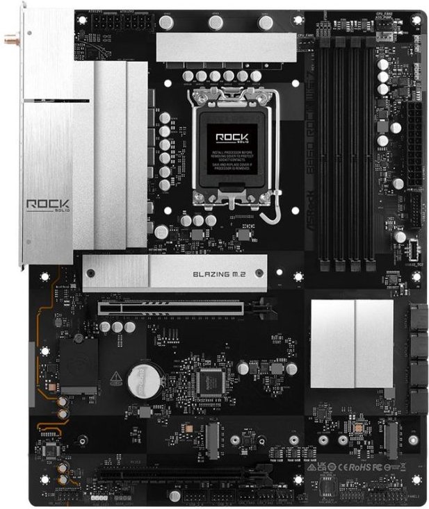 Placa Base AsRock B860 Rock WiFi 7 Intel B860 LGA 1851 DDR5 ATX WiFi 7 PCIe 5.0 256GB 2.5GbE M.2 RAID
