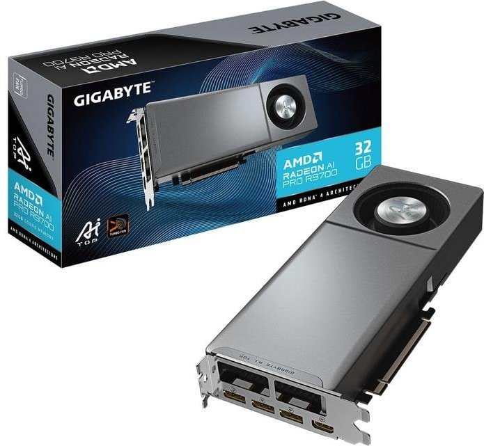 Tarjeta Gráfica Gigabyte Radeon AI PRO R9700 AI TOP 32GB GDDR6 PCIe 5.0 IA Ray Tracing