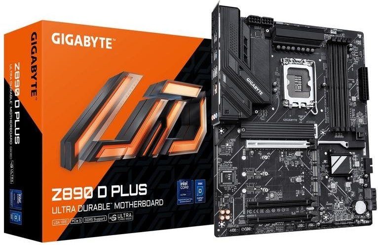 Placa Base GIGABYTE Z890 D PLUS Intel Z890 LGA 1851 DDR5 ATX 2.5GbE PCIe 5.0 M.2 RAID