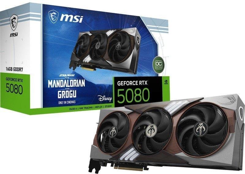 Tarjeta Gráfica MSI GeForce RTX 5080 The Mandalorian and Grogu OC 16 GB GDDR7 Reflex 2 RTX AI DLSS4.5