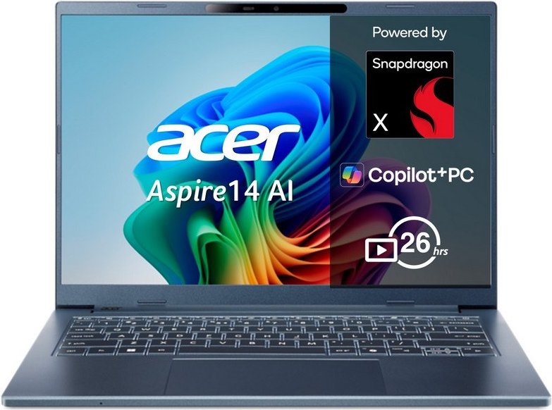 Portátil Acer Aspire 14 AI 14" Qualcomm Snapdragon X1-26100 16GB 512GB SSD Adreno Windows 11 Home
