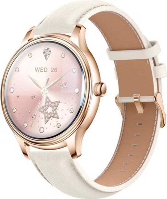 Colmi L28 Gold Smartwatch Bluetooth Correa de cuero Oro