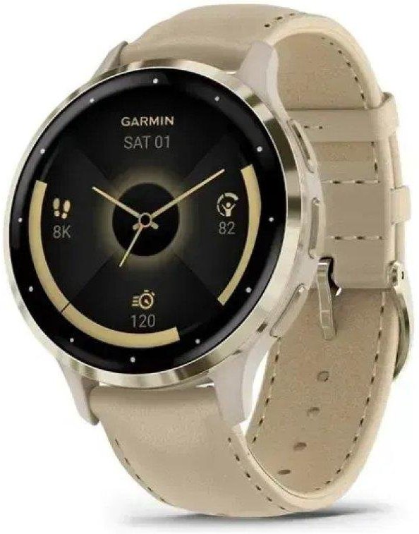 Garmin Venu 3S Bluetooth GPS 41mm Oro Correa Cuero Resistencia Agua 5ATM SpO2 Pulsómetro