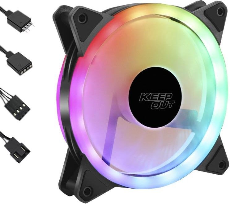 Refrigeración Aire KeepOut 120mm 1600 RPM XFC-120SR LED RGB Antivibración