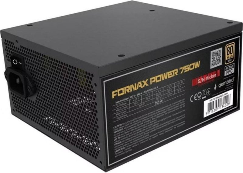 Fuente de Alimentación Gembird CCC-PSUGOLD-750W 750W Certificación 80+ Gold modular
