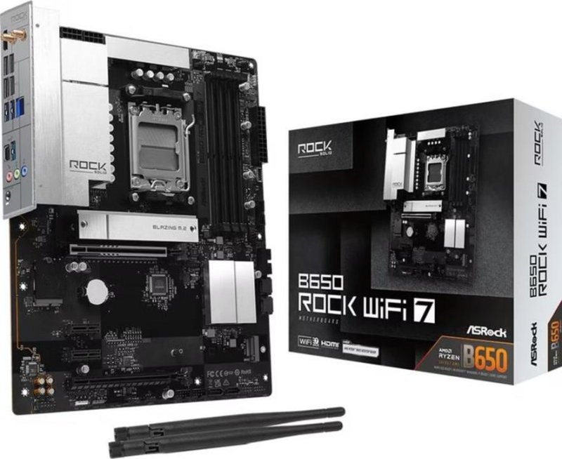 Placa Base AsRock B650 Rock WiFi7 AM5 ATX Wi-Fi 7 PCIe 5.0 DDR5