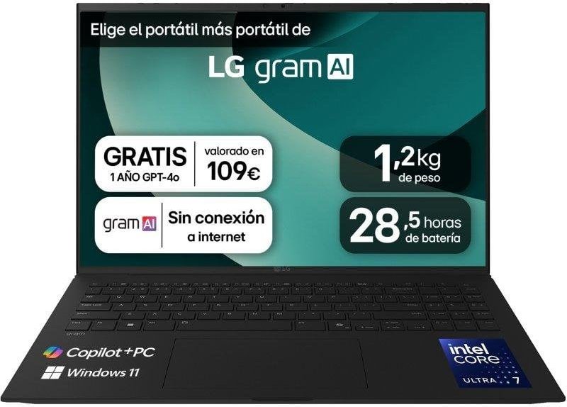 Portátil LG Gram 16Z90TL-G.AU88BN 16" Intel Core Ultra 7 258V 32GB 1TB SSD Intel Arc Windows 11 Home