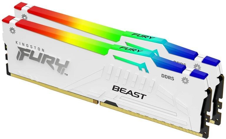 Memoria RAM Kingston FURY Beast RGB 32GB 2x16GB DDR5 6800MHz CL34 White AMD EXPO