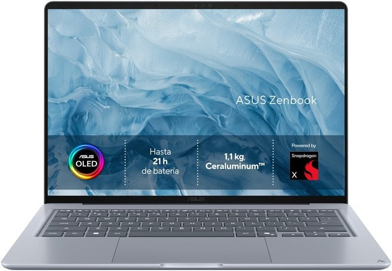 Portátil Asus Zenbook 14 OLED UX3480QA-U1090W 14" Snapdragon X1-26-100 16GB 256GB SSD Adreno GPU Windows 11 Home