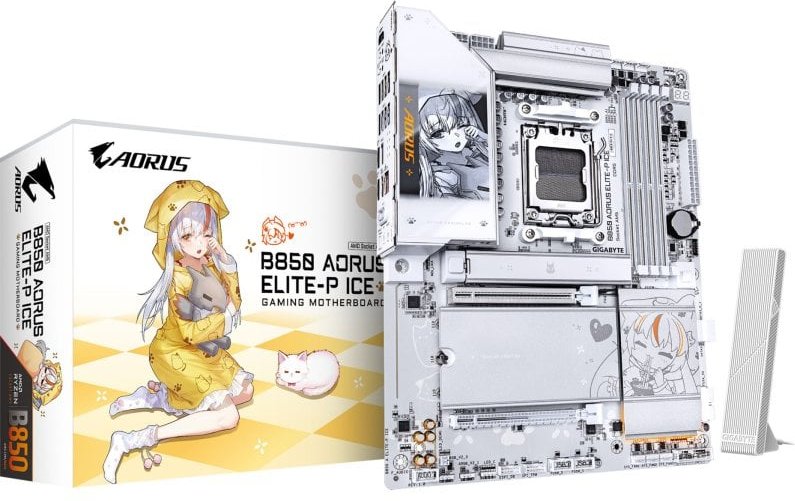 Placa Base GIGABYTE B850 AORUS ELITE-P ICE AMD B850 Zócalo AM5 DDR5 ATX WiFi 7 RGB