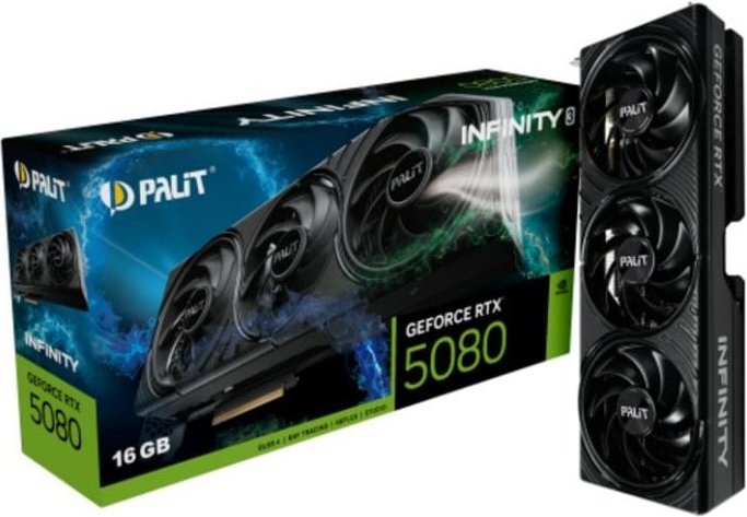 Tarjeta Gráfica Palit GeForce RTX 5080 INFINITY 3 16GB GDDR7 Reflex 2 RTX AI DLSS4.5