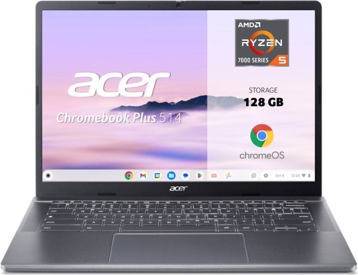 Portátil Acer Chromebook Plus 514 CB514-3H 14" AMD Ryzen 5 7520C 8GB 128GB SSD Radeon Chrome OS