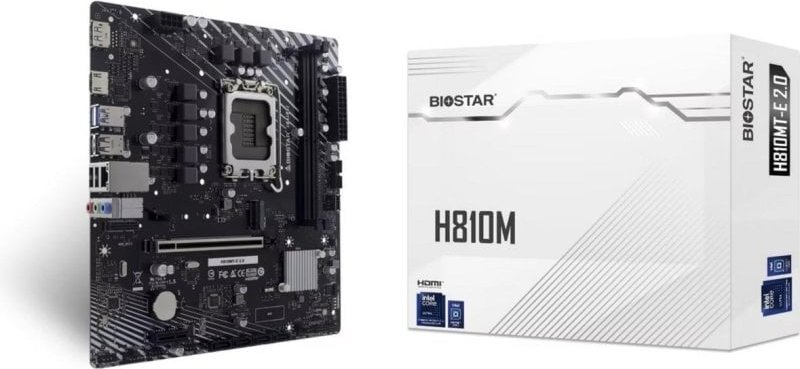 Placa base Biostar H810MTE 2.0 Intel H810 LGA1851 DDR5 Micro ATX Realtek 7.1