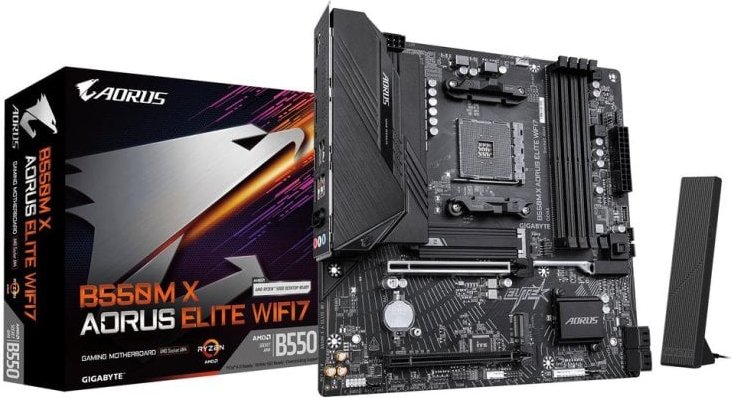 Placa Base Gigabyte B550M X AORUS ELITE WIFI7 AMD B550 AM4 DDR4 Micro ATX WiFi 7 RGB