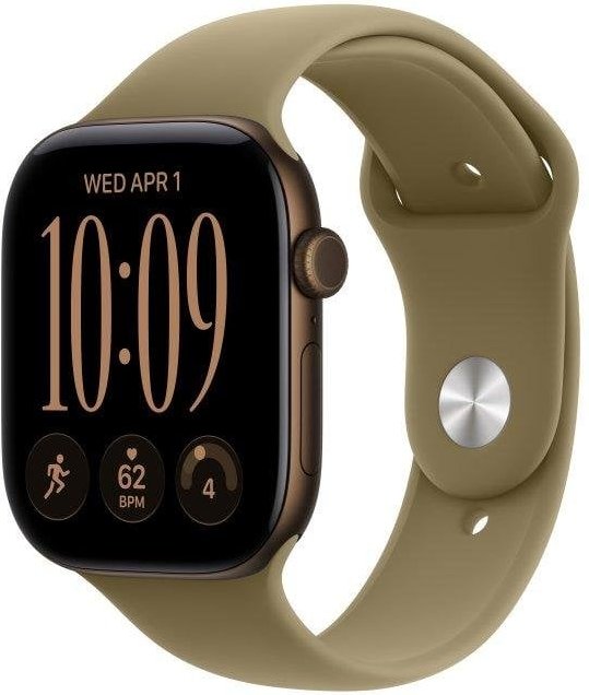 Apple Watch Series 12 GPS 46mm Caja de Aluminio Bronce Oscuro con Correa Deportiva Oliva S/M