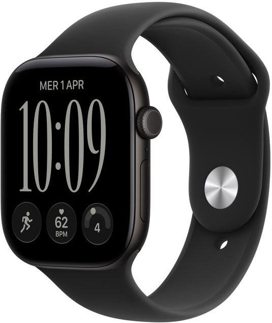 Apple Watch Series 12 GPS + Cellular 46mm Caja de Aluminio Negra con Correa Deportiva Negra S/M