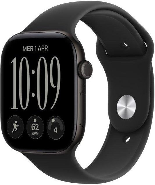 Apple Watch Series 12 GPS + Cellular 46mm Caja de Aluminio Negra con Correa Deportiva Negra M/L