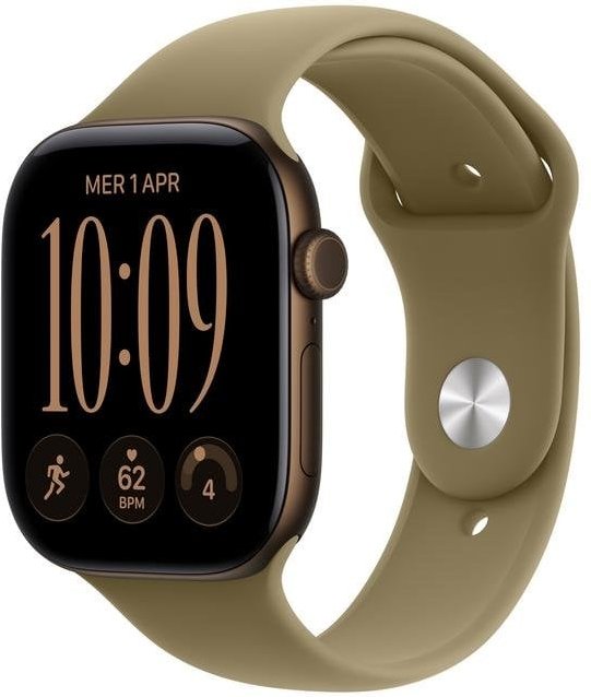 Apple Watch Series 12 GPS + Cellular 46mm Caja de Aluminio Bronce con Correa Deportiva Oliva M/L