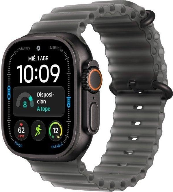 Apple Watch Ultra 4 GPS + Cellular 49mm Caja de Titanio Negra con Correa Ocean Negra Talla Única