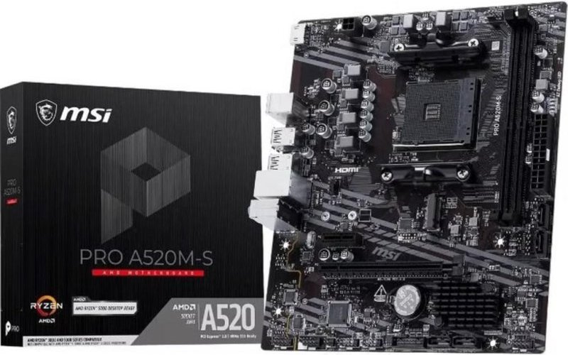Placa Base MSI A520M-S AMD A520 AM4 DDR4 Micro ATX USB-A Compacta