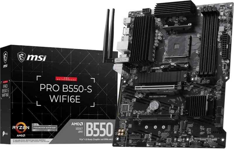 Placa Base MSI PRO B550-S WIFI6E AMD B550 AM4 DDR4 ATX WiFi 6E PCIe 4.0