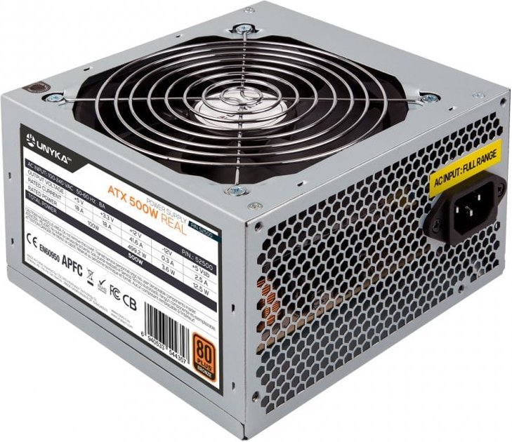 UNYKAch Fuente de Alimentación ATX 500W 80 Plus Bronze