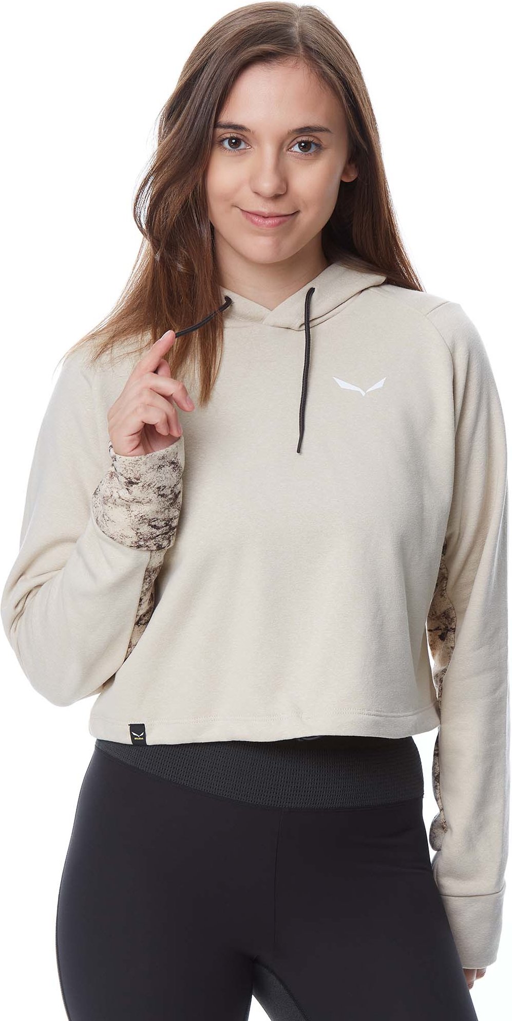 Salewa Lavaredo Hemp Women's Cropped Hoody, UK 14 Oatmeal
