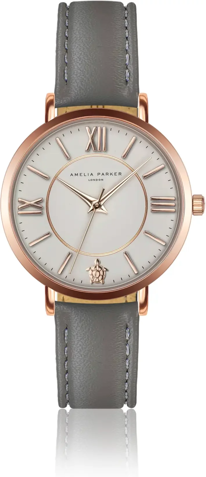 Leather watch woman Amelia Parker Petite Classique Grey