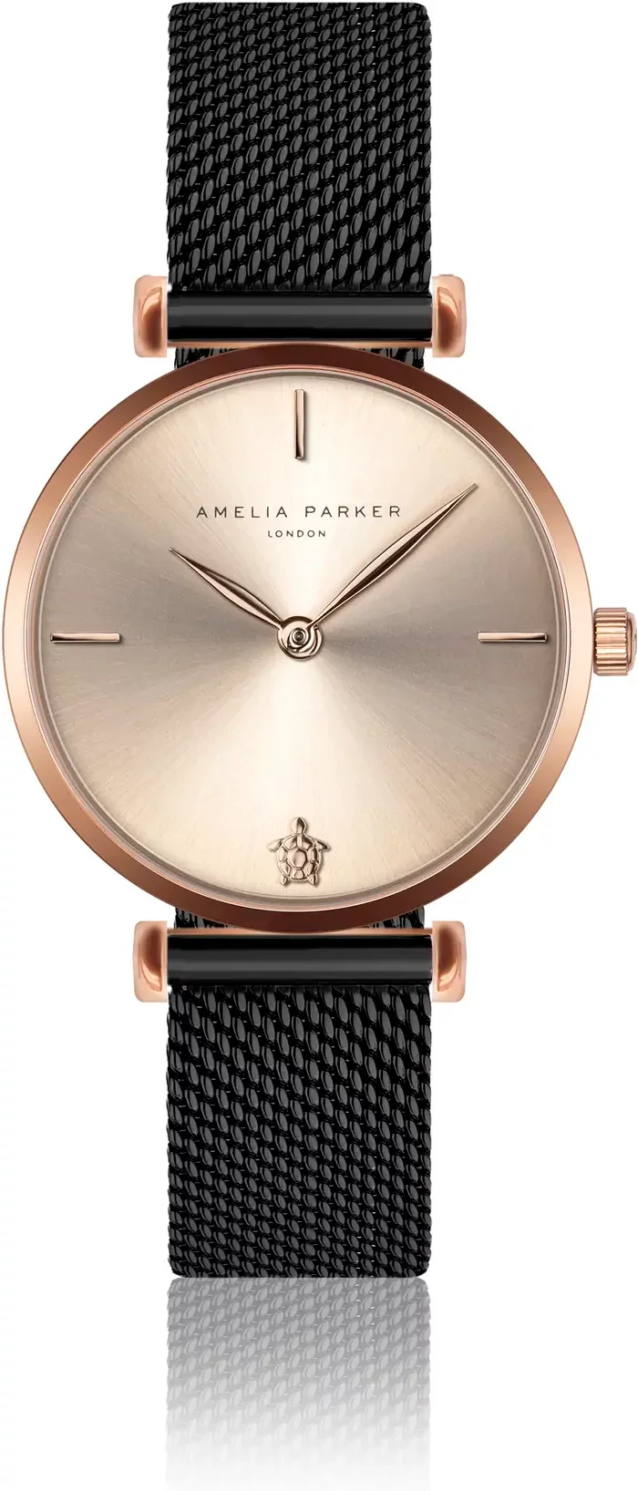 Women's watch Amelia Parker Gold Shore Black Mesh