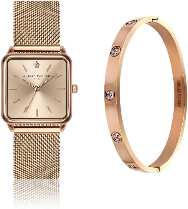 Women's watch and earring set Amelia Parker Gold Plaza