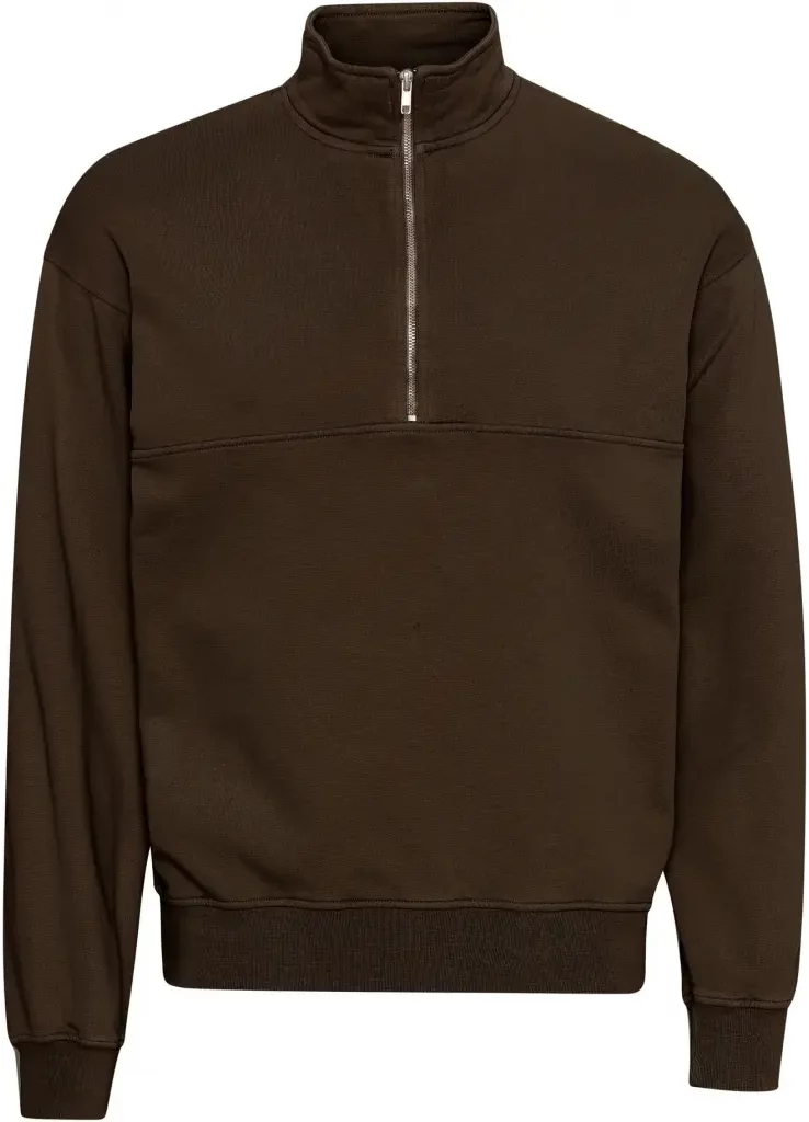 Sweatshirt 1/4 zip Colorful Standard Organic coffee brown