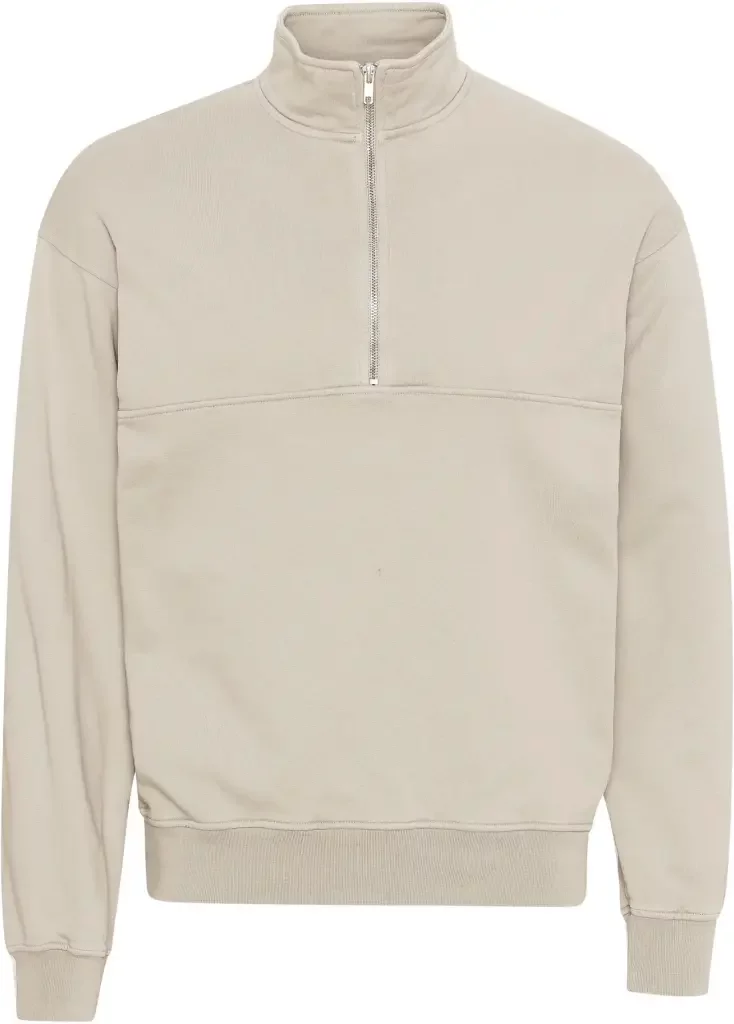 Sweatshirt 1/4 zip Colorful Standard Organic ivory white
