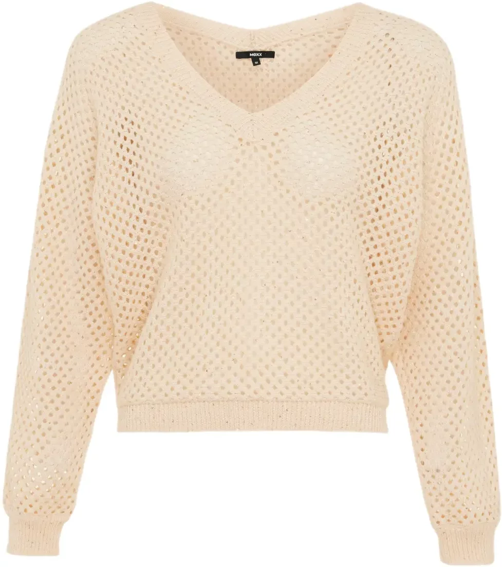 Women’s open-knit V-neck pullover Mexx Sequins