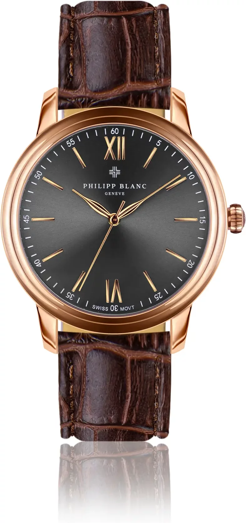 Crocodile leather watch Philipp Blanc Geneva