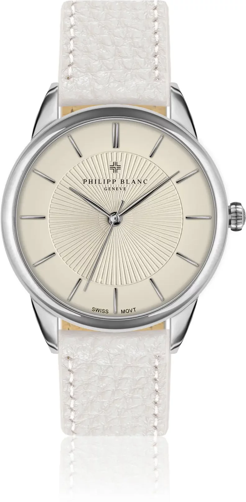 Leather watch Philipp Blanc Silver
