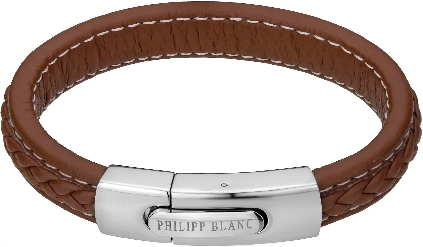 Genuine leather and stainless steel bracelet Philipp Blanc Henry