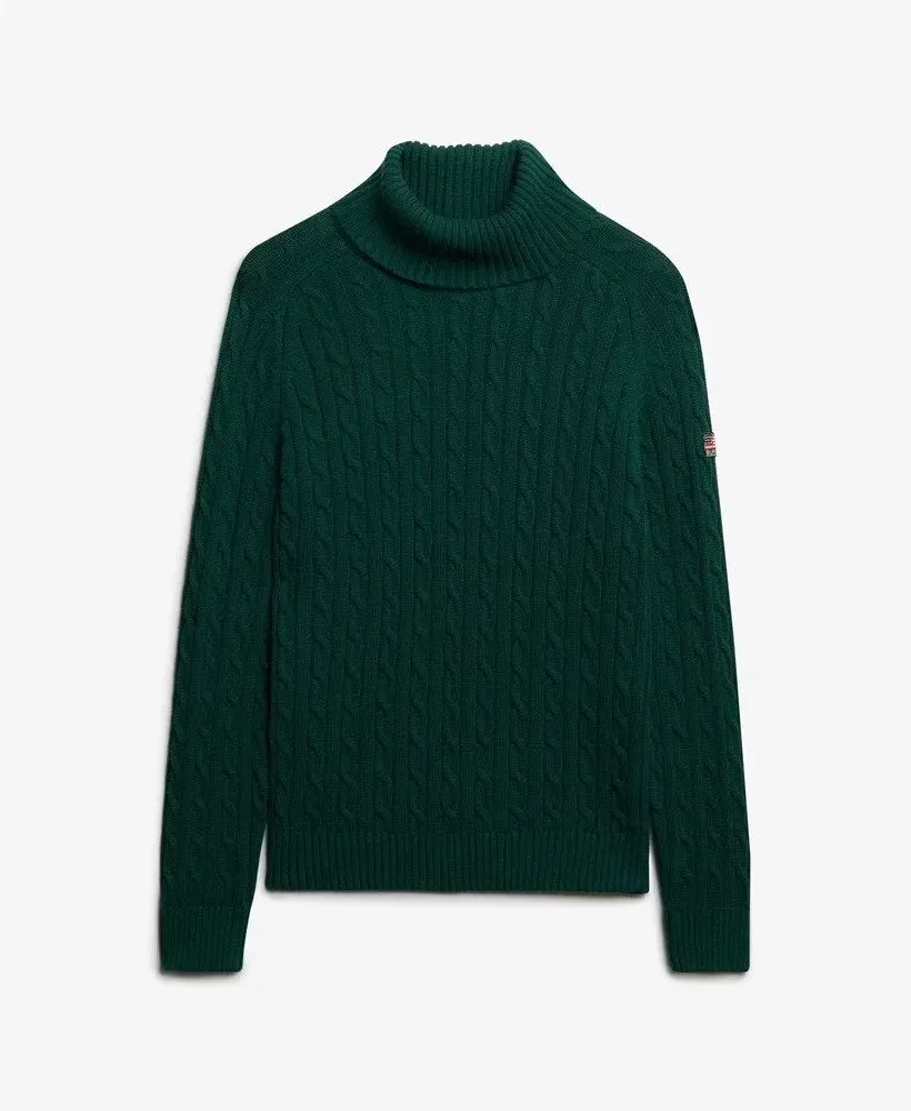 Chunky twisted roll neck jumper for women Superdry