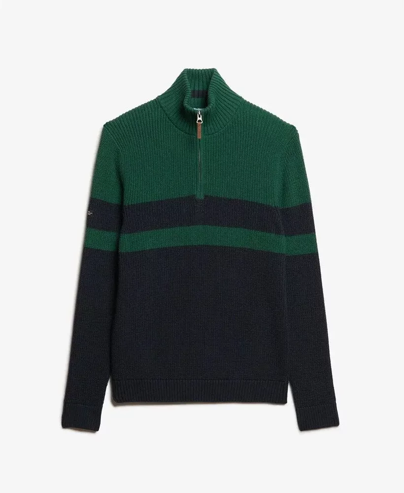 Striped jumper with a zip collar Superdry Classic
