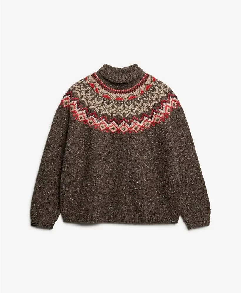 Women's high collar jacquard sweater Superdry