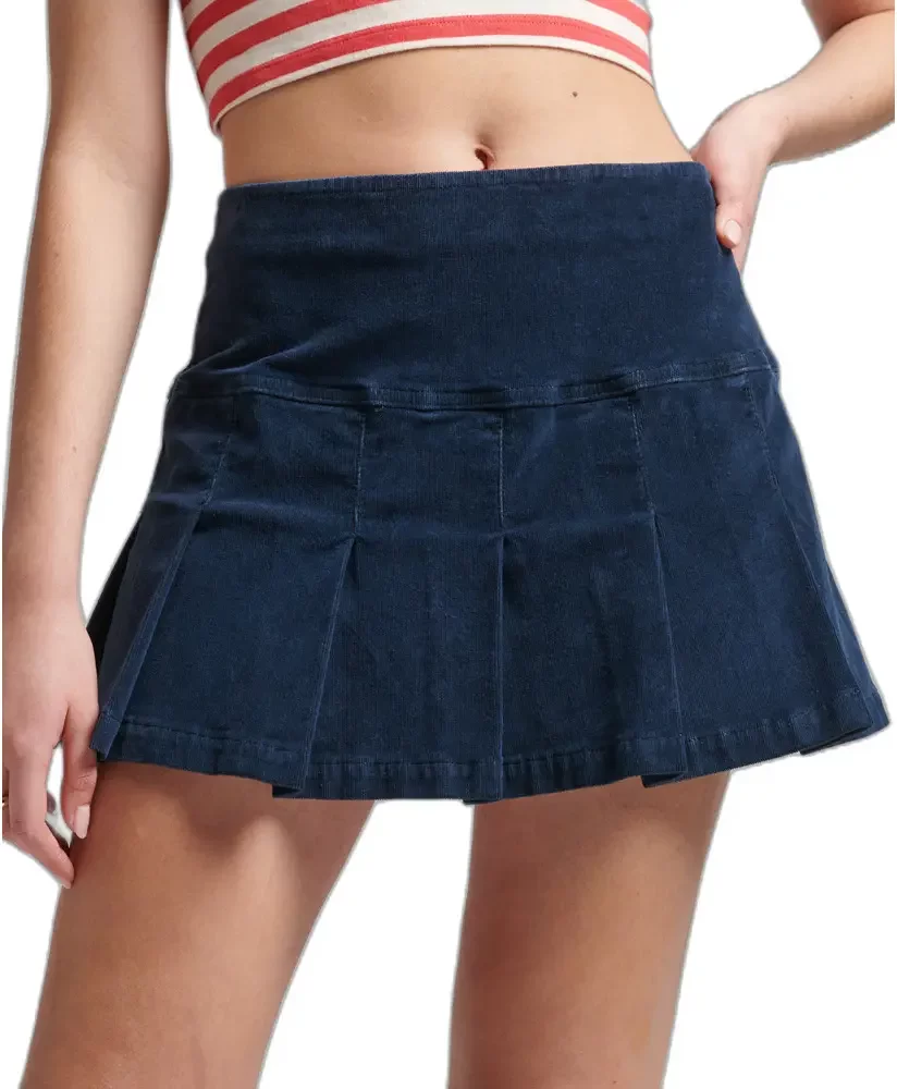 Pleated mini skirt in velvet for women Superdry Vintage