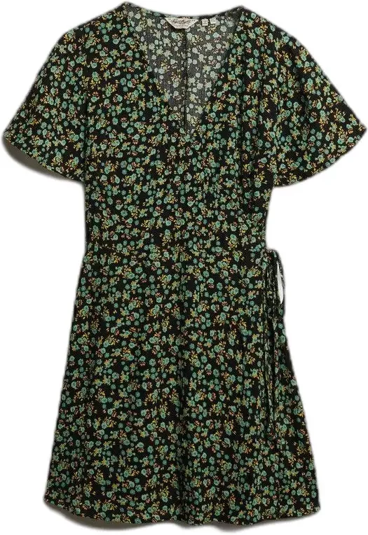 Short trapeze wrap dress for women Superdry