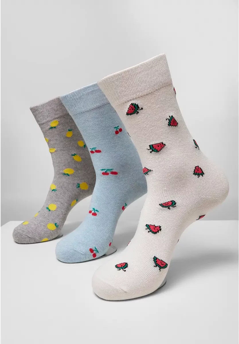 Pack of 3 socks Urban Classics recycled yarn fruit