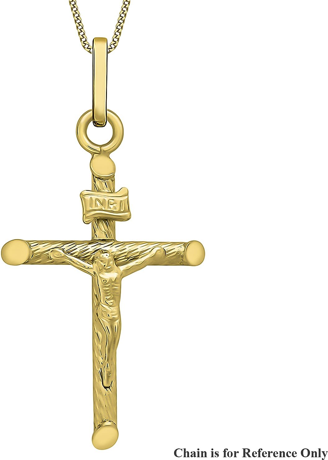 9K Yellow Gold 17mm x 33mm Crucifix Pendant